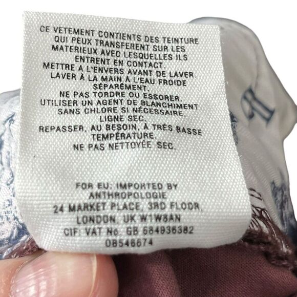 Pilcro and The Letterpress Script Coated Wine Jean Ankle Tie Women’s Size 32 - Picture 13 of 16